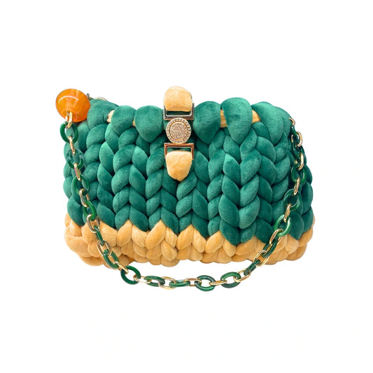 Borsa Marshmallow Verde e Beige