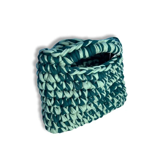 Borsetta Bicolor Verde in Fettuccia di Cotone