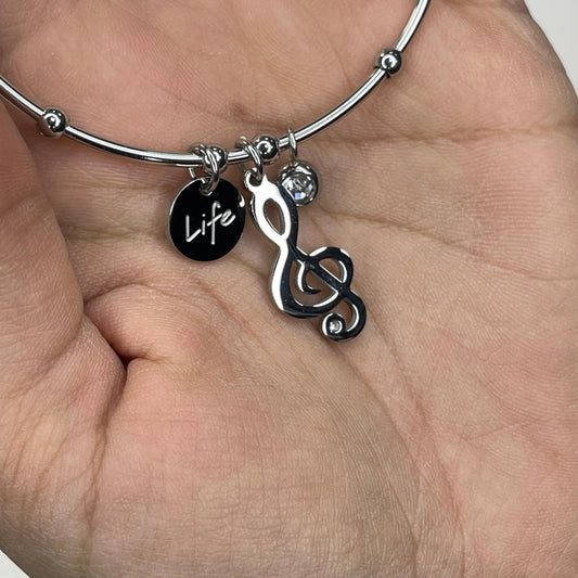 Bracciale Rigido Con Nota Musicale
