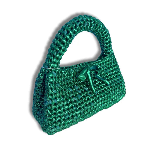 Borsetta Verde in Fettuccia Metallica