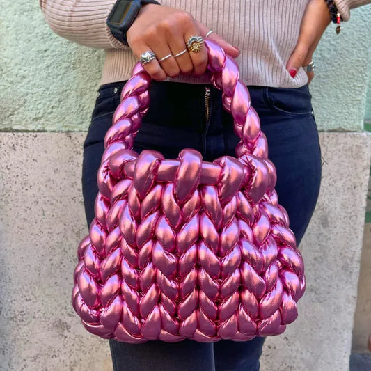 Borsa Marshmallow Metallica Rosa