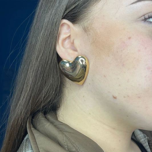 Orecchini Cuore Pieno Liscio - Vari Colori