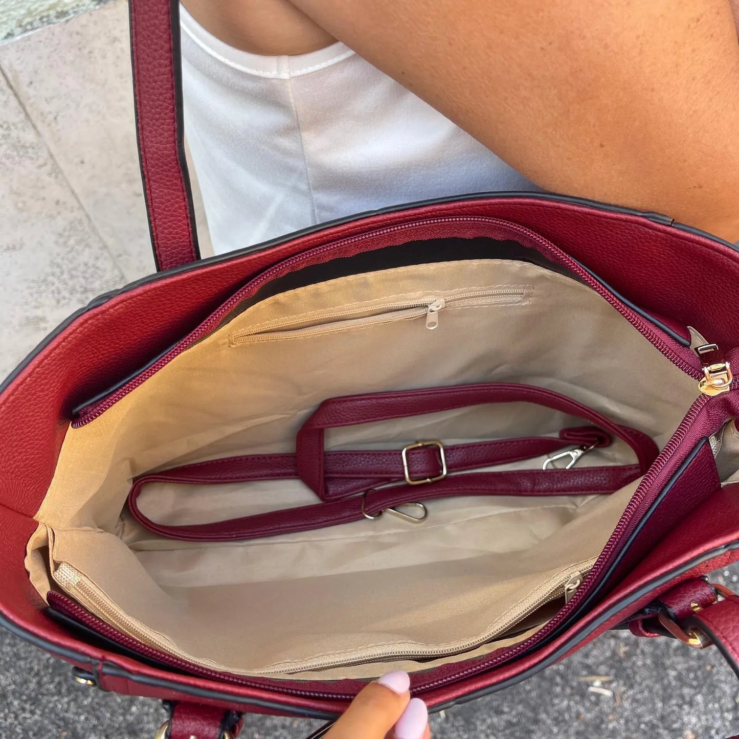 Borsa Con Pochettina - Rosso