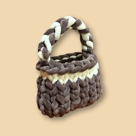 Borsa Marshmallow BiColor Marrone e Bianca