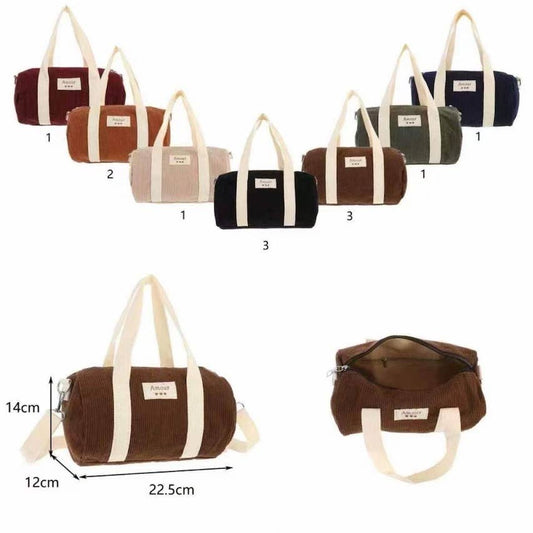 Borsa Polochon in velluto a coste con tracolla - Vari Colori
