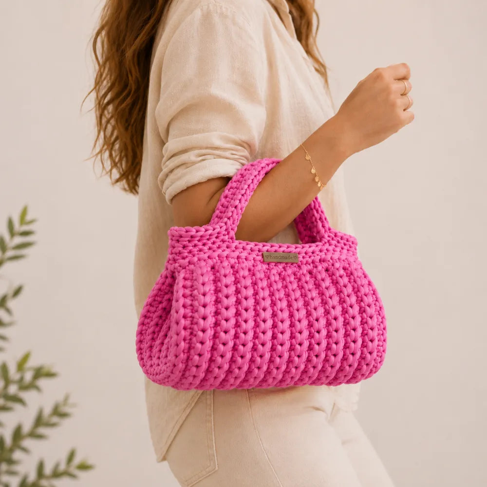 Borsetta Bauletto Realizzata a Mano Fucsia
