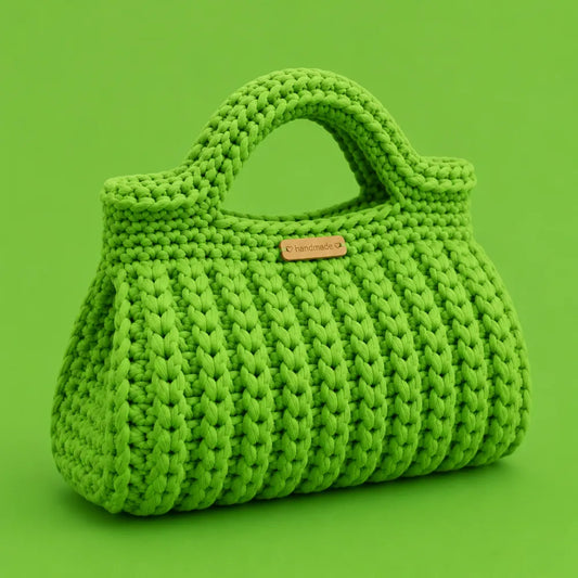 Borsetta Bauletto Realizzata a Mano Verde