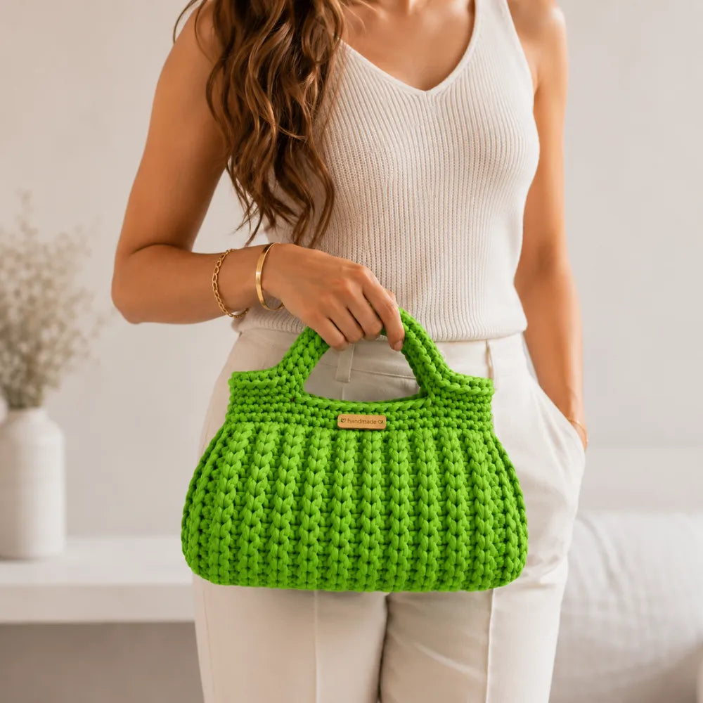 Borsetta Bauletto Realizzata a Mano Verde