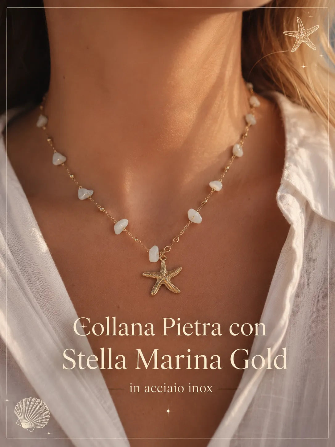 Collana Pietra con Stella Marina Gold
