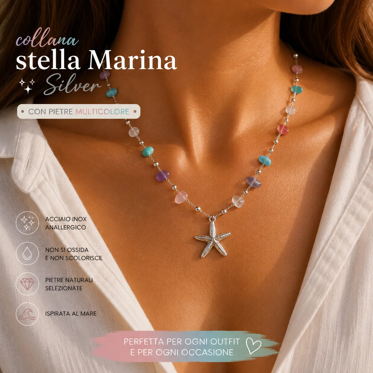 Collana Stella Marina Silver