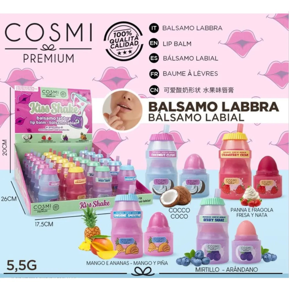 COSMI Premium Kiss Shake – Balsamo Labbra Profumato 5,5 g