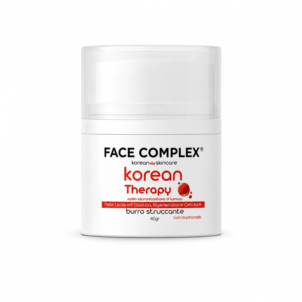 Face Complex Korean Therapy – Burro Struccante con Acido Ialuronico, Bava di Lumaca e Niacinamide 40 g