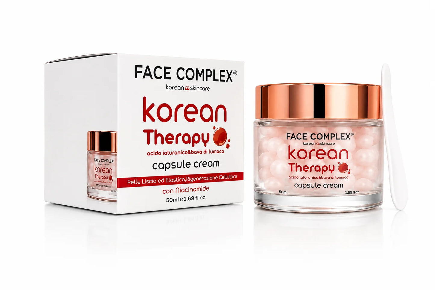 Face Complex Korean Therapy Capsule Cream 50 ml – Acido Ialuronico, Bava di Lumaca e Niacinamide