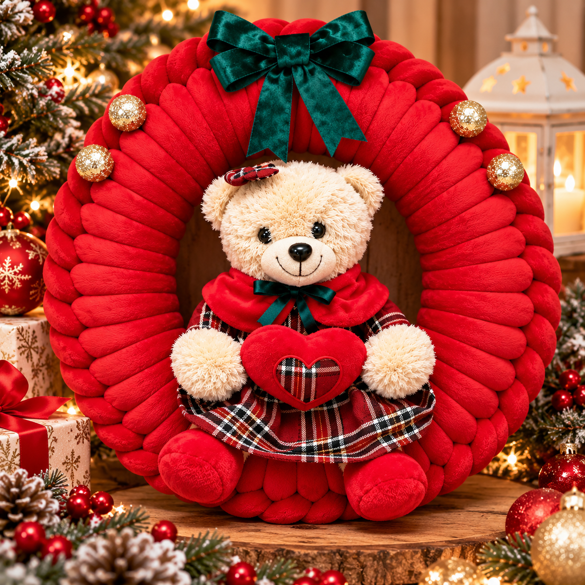 Ghirlanda Natalizia Handmade con Orsetta – 40 cm | Made in Italy
