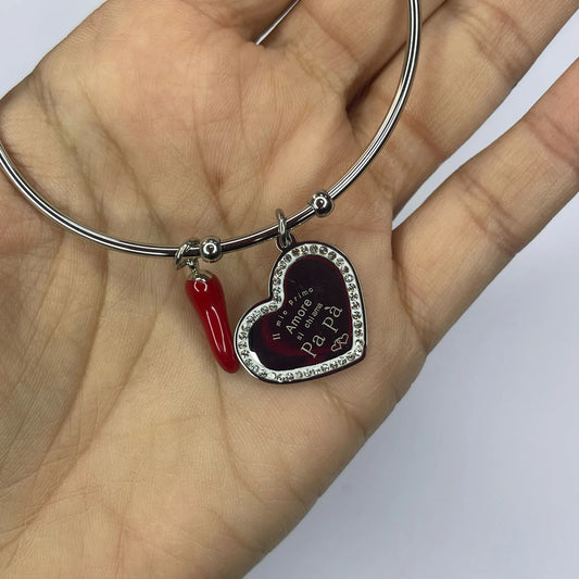 Bracciale Rigido 'Il Mio Primo Amore Si Chiama Papà'