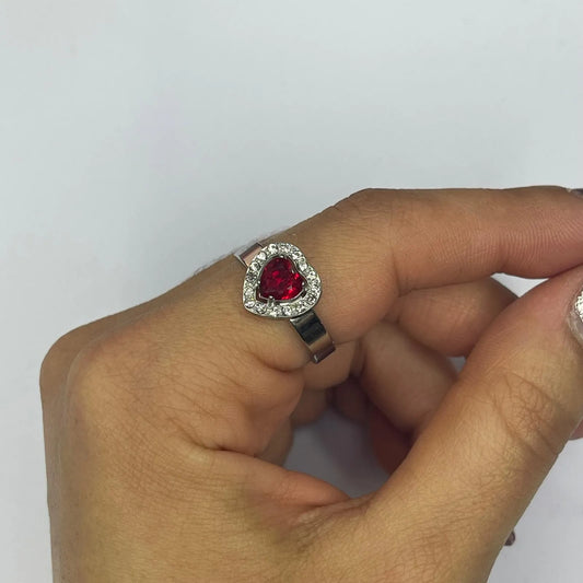 Anello Cuore Base Argento - Vari Colori