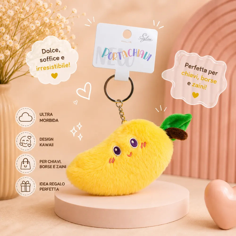 Portachiavi Peluche Banana Kawaii Morbido