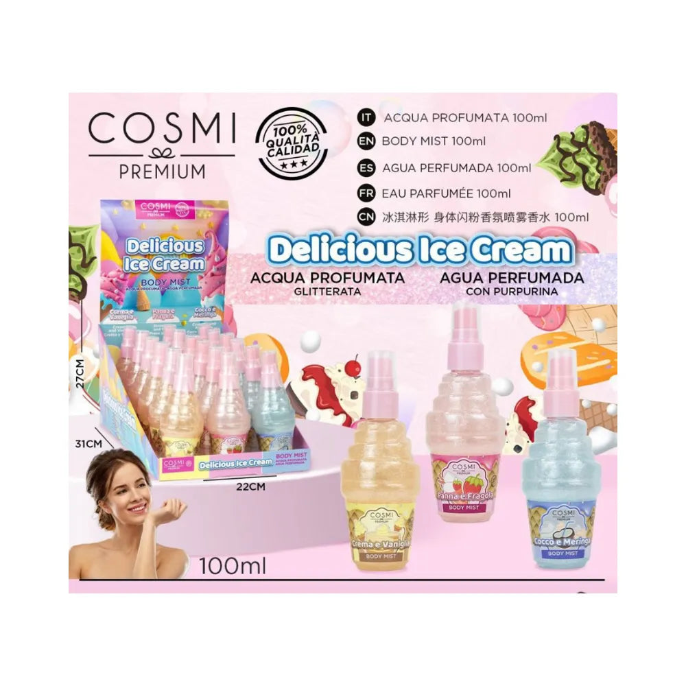 Cosmi Milano - Acqua Profumata Glitterata Ice Cream 100 ml