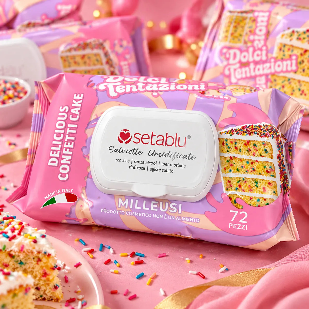 Salviette Umidificate Dolci Tentazioni Confetti Cake – 72 Pezzi