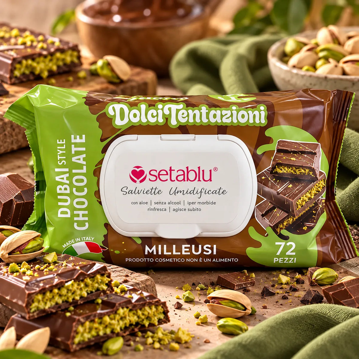 Salviette Umidificate Dolci Tentazioni Dubai Style Chocolate – 72 Pezzi