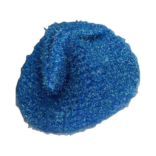 Clutch 20 cm Azzurra in Cordino Thai e Filato Fur