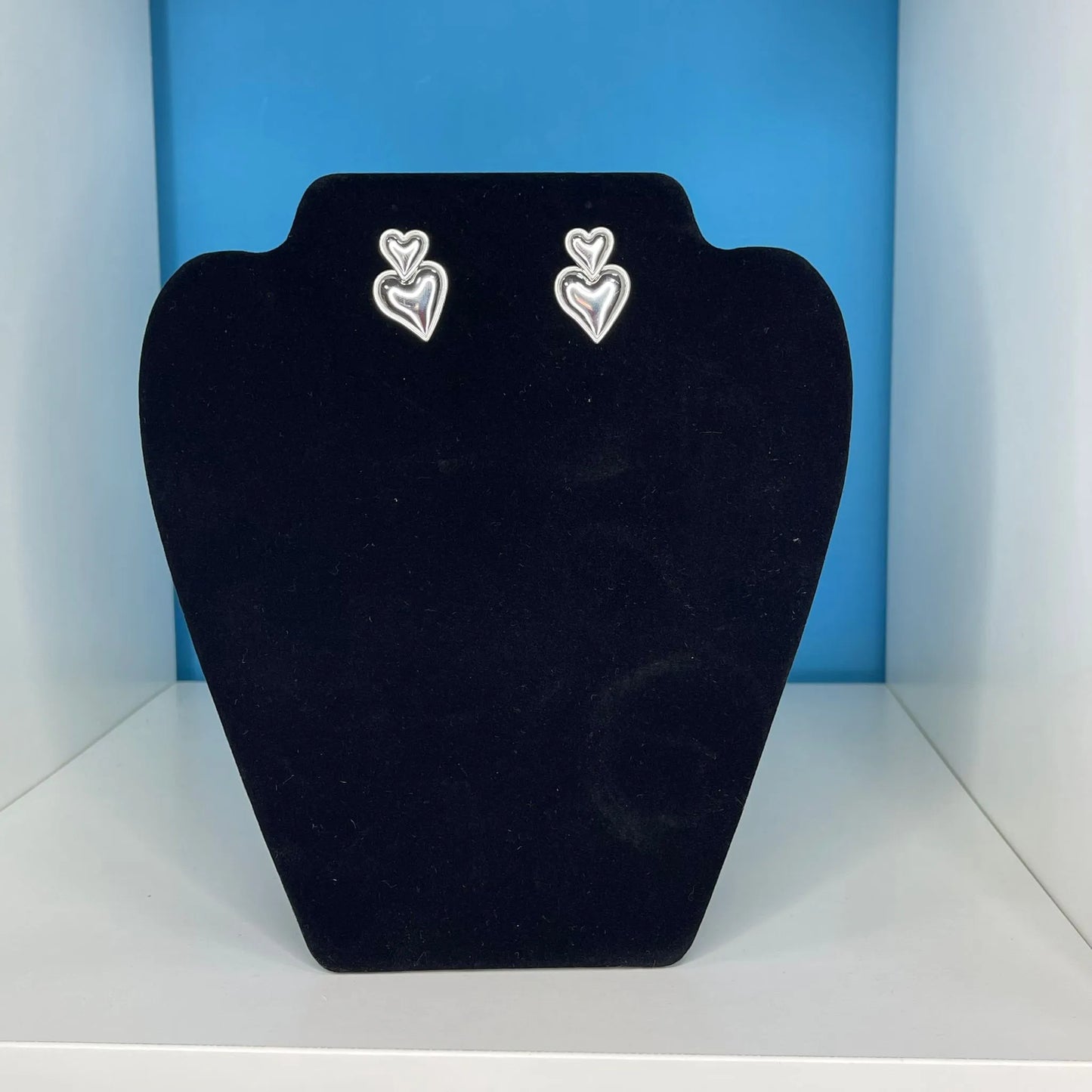 Orecchini Doppio Cuore Silver