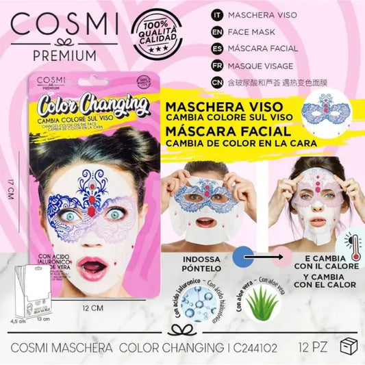 Cosmi Premium – Maschera Viso In Tessuto Rosa