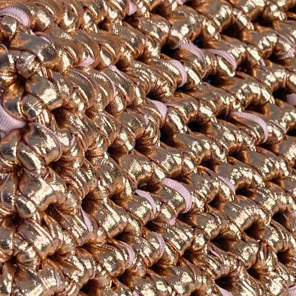 Clutch da 20 cm in Fettuccia Metallica Oro Rosato