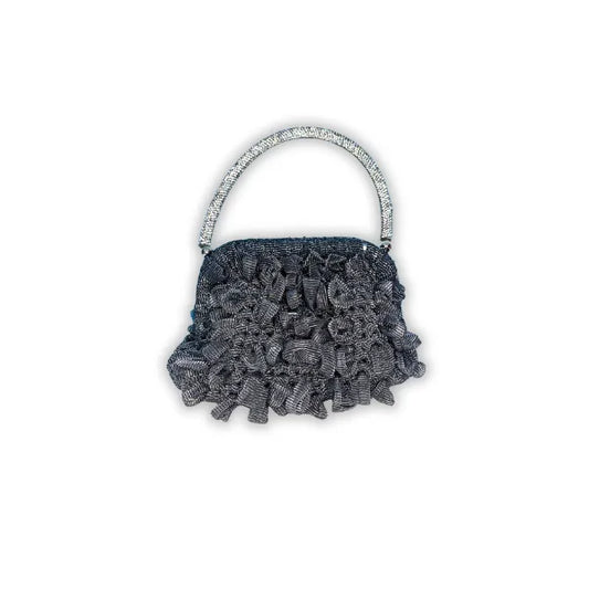 Clutch da 16 cm Fettuccia in Organza con manico Swarovski