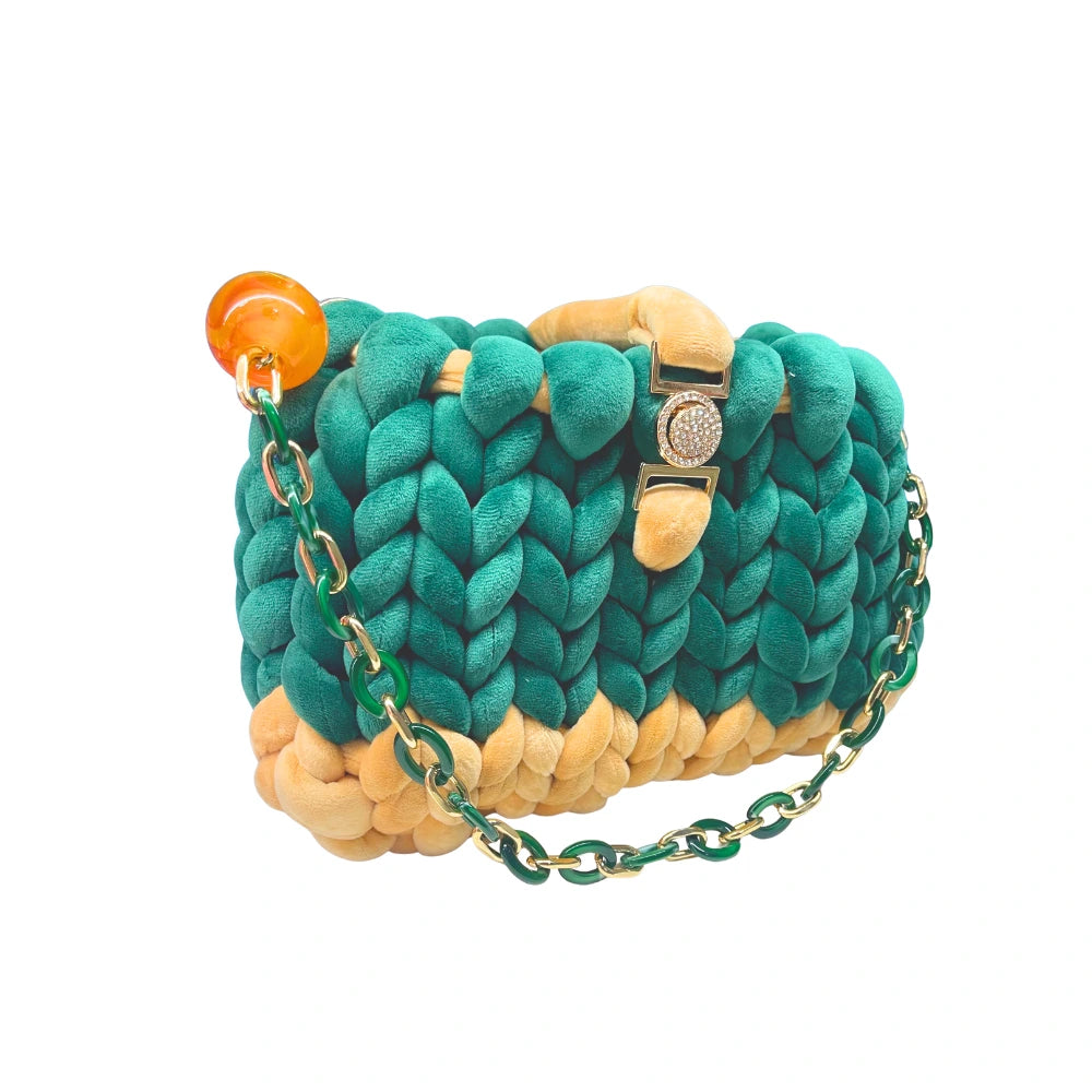 Borsa Marshmallow Verde e Beige