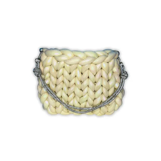 Borsa Marshmallow Panna manico Swarovski