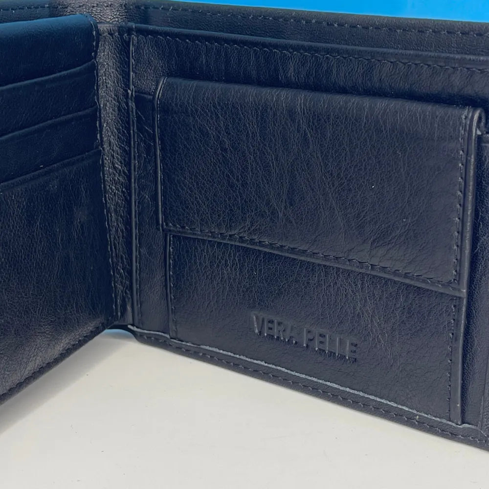 Portafoglio Uomo Nero Vera Pelle
