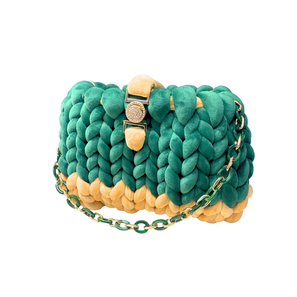 Borsa Marshmallow Verde e Beige