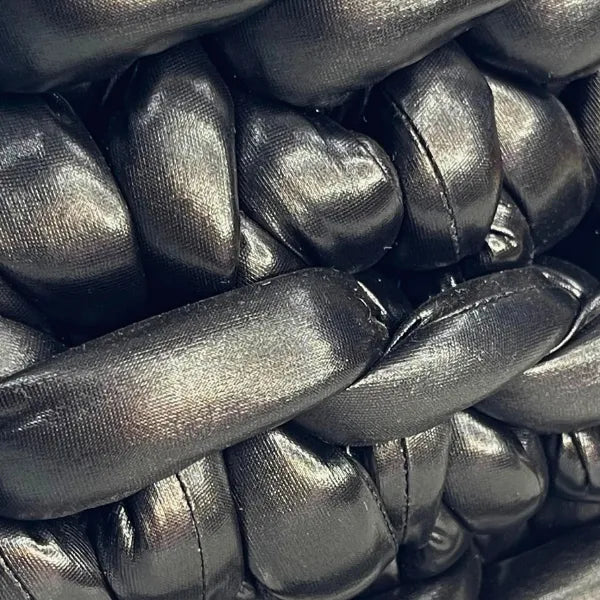 Borsa Marshmallow Metallica Nera con Catena