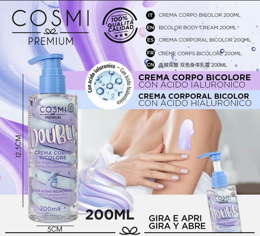 Cosmi Milano - Crema Corpo Bicolore 200ml con Acido Ialuronico