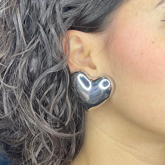 Orecchini Cuore Pieno Liscio - Vari Colori