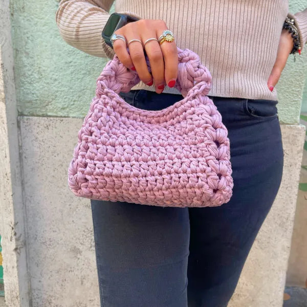 Borsetta Rosa in Fettuccia di Cotone