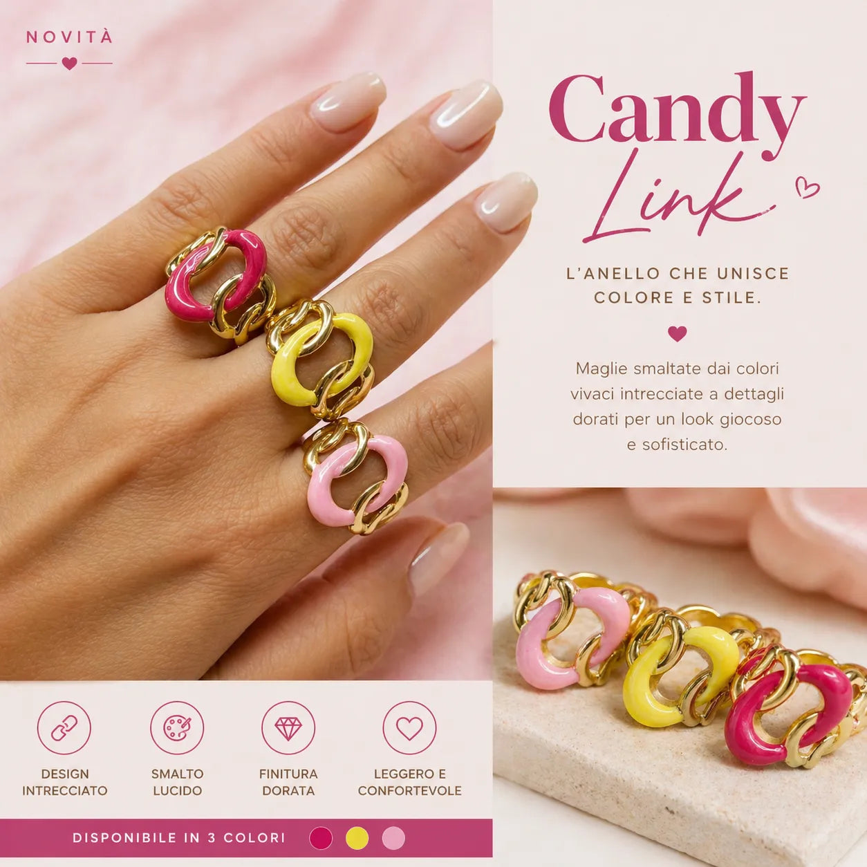 Anello Dolce Intreccio Base Gold - vari colori