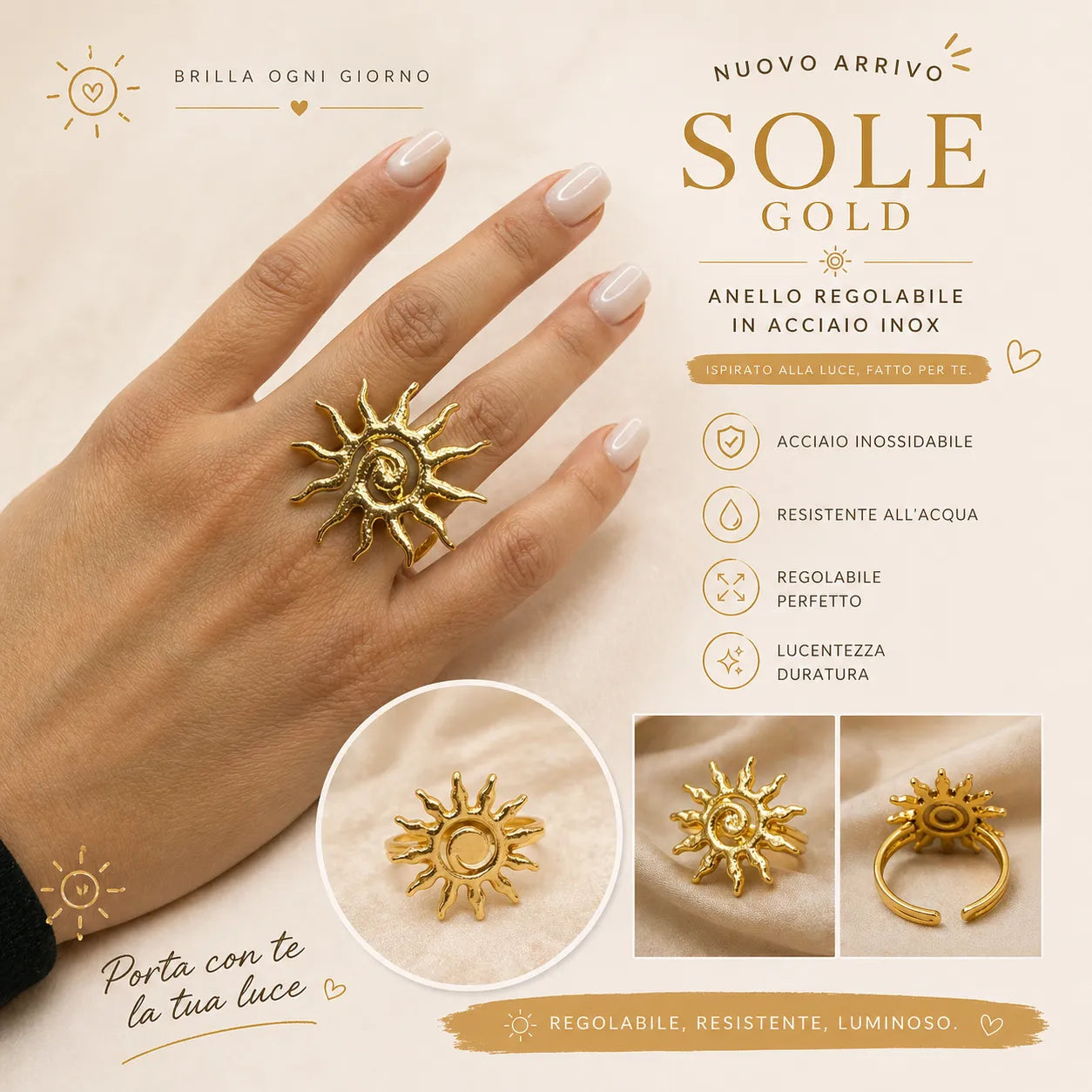 Anello Sole Gold