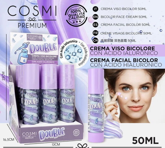 Cosmi Milano - Crema Viso Bicolore 50ml con Acido Ialuronico