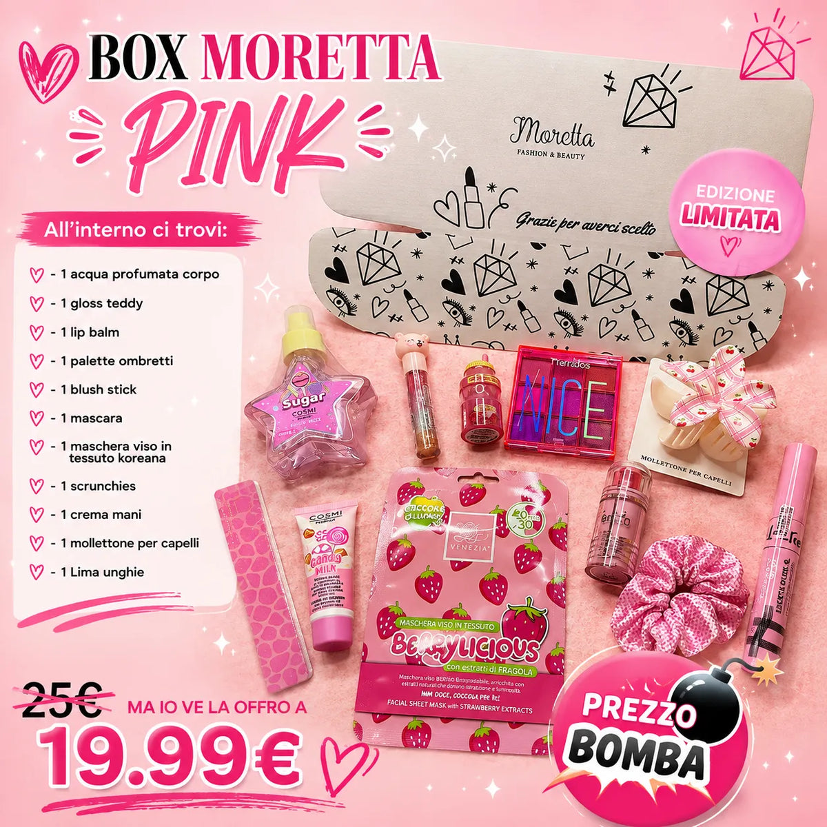 BOX MORETTA PINK – Beauty Box Make-up, Skincare & Accessori