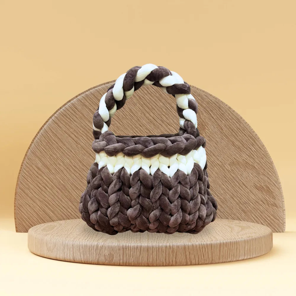 Borsa Marshmallow BiColor Marrone e Bianca