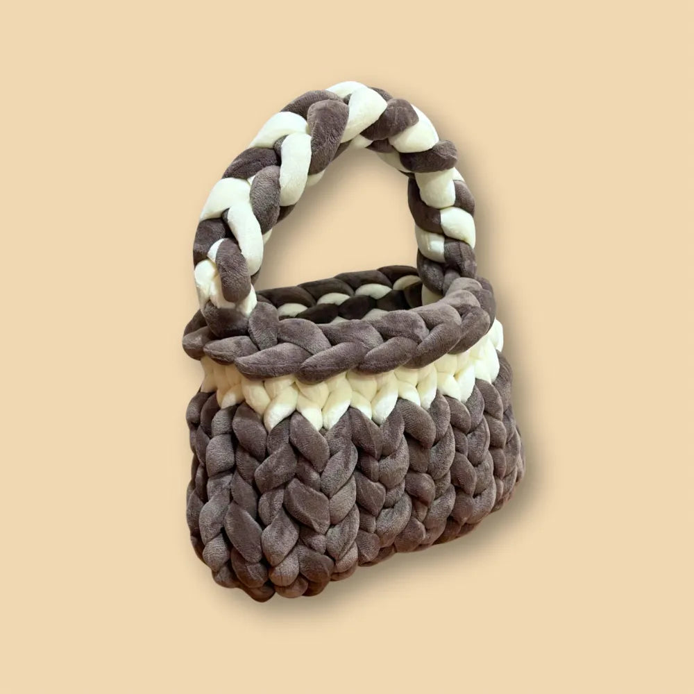 Borsa Marshmallow BiColor Marrone e Bianca