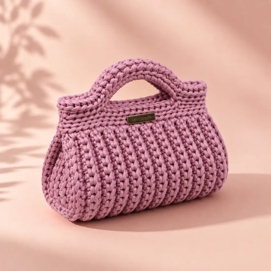 Borsetta Bauletto Realizzata a Mano Rosa Antico
