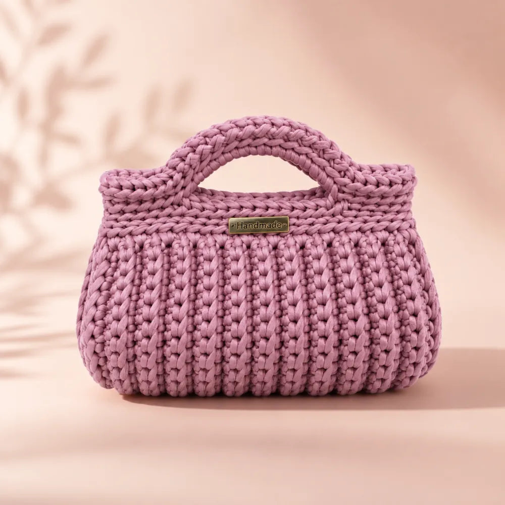 Borsetta Bauletto Realizzata a Mano Rosa Antico