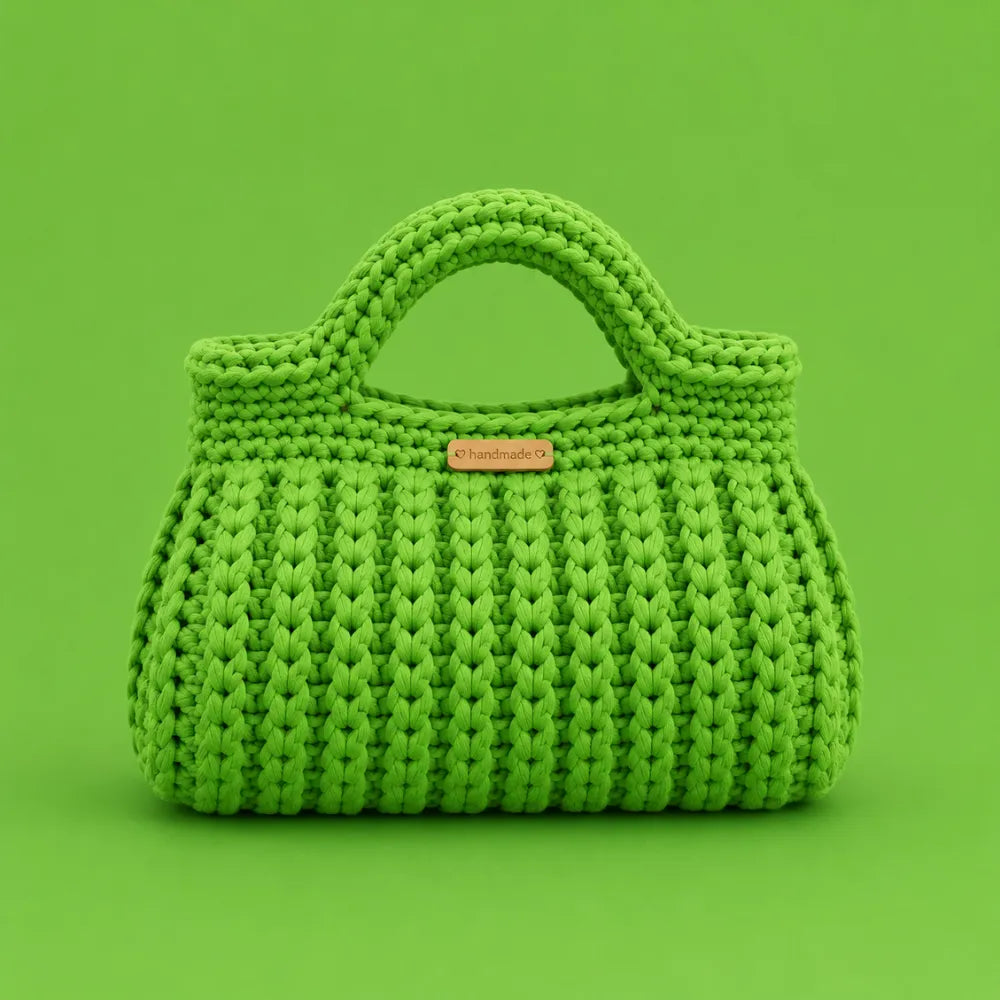 Borsetta Bauletto Realizzata a Mano Verde
