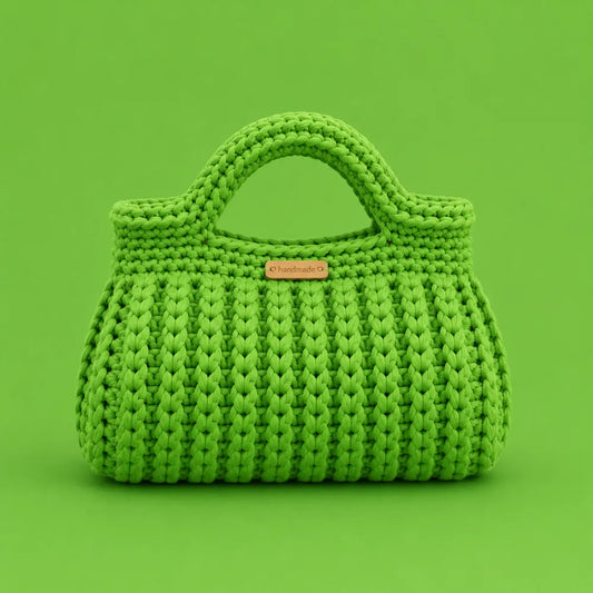 Borsetta Bauletto Realizzata a Mano Verde