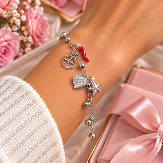 Bracciale Fortuna Silver in Acciaio Inox con Charm
