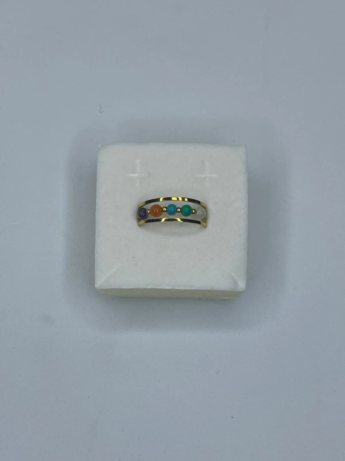 Anello Perline Base Gold - Vari Colori