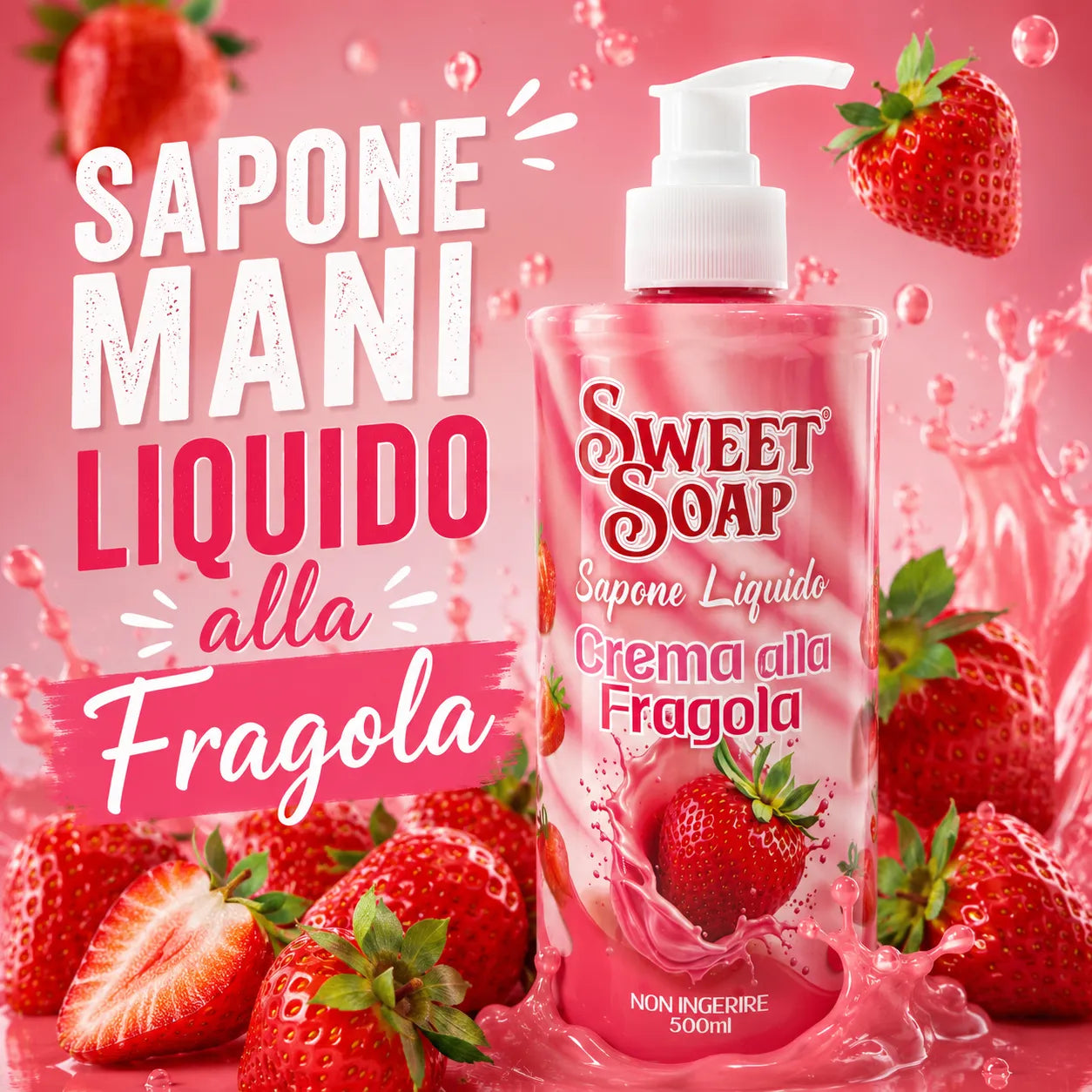 Sapone Mani Liquido alla Fragola 500 ml